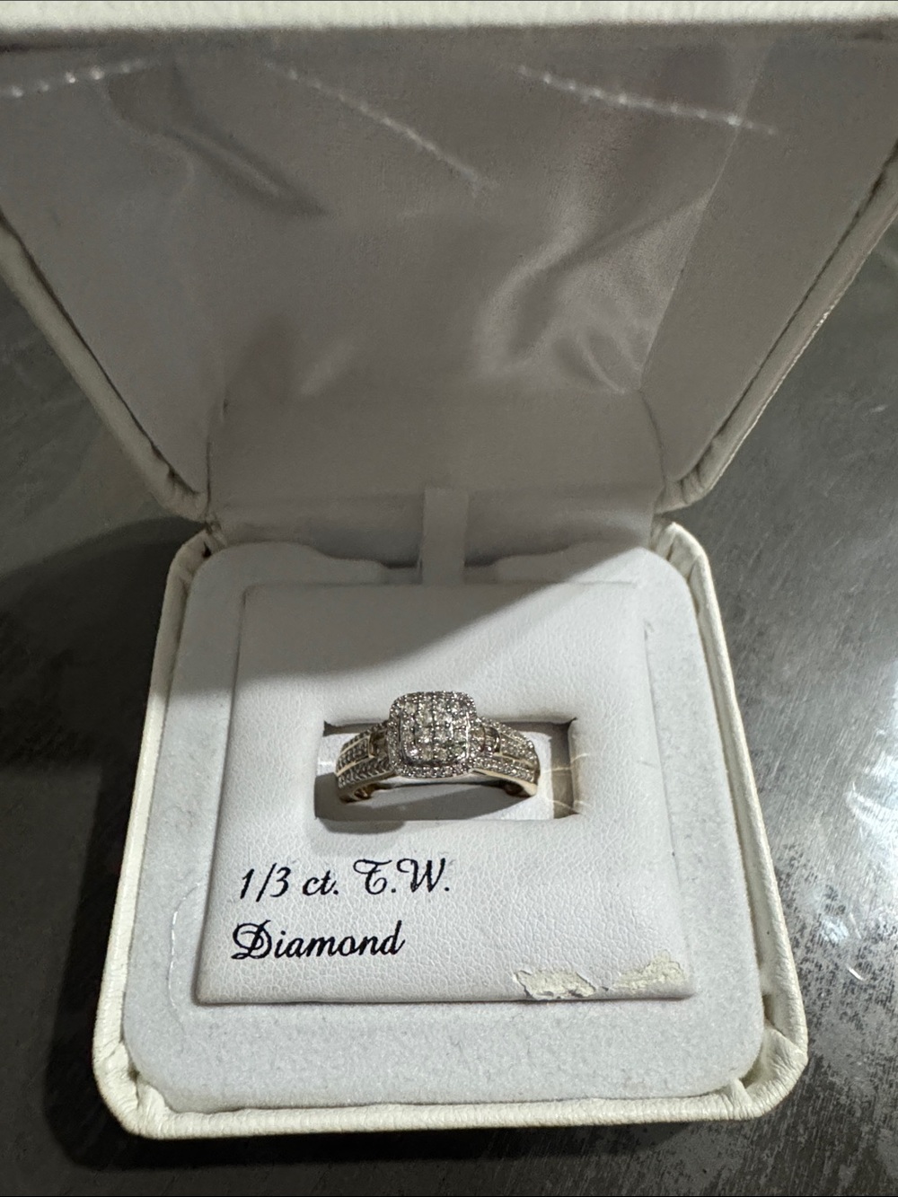 Diamond Halo Bridal Ring in Silver - 1/3 ct. T.W.